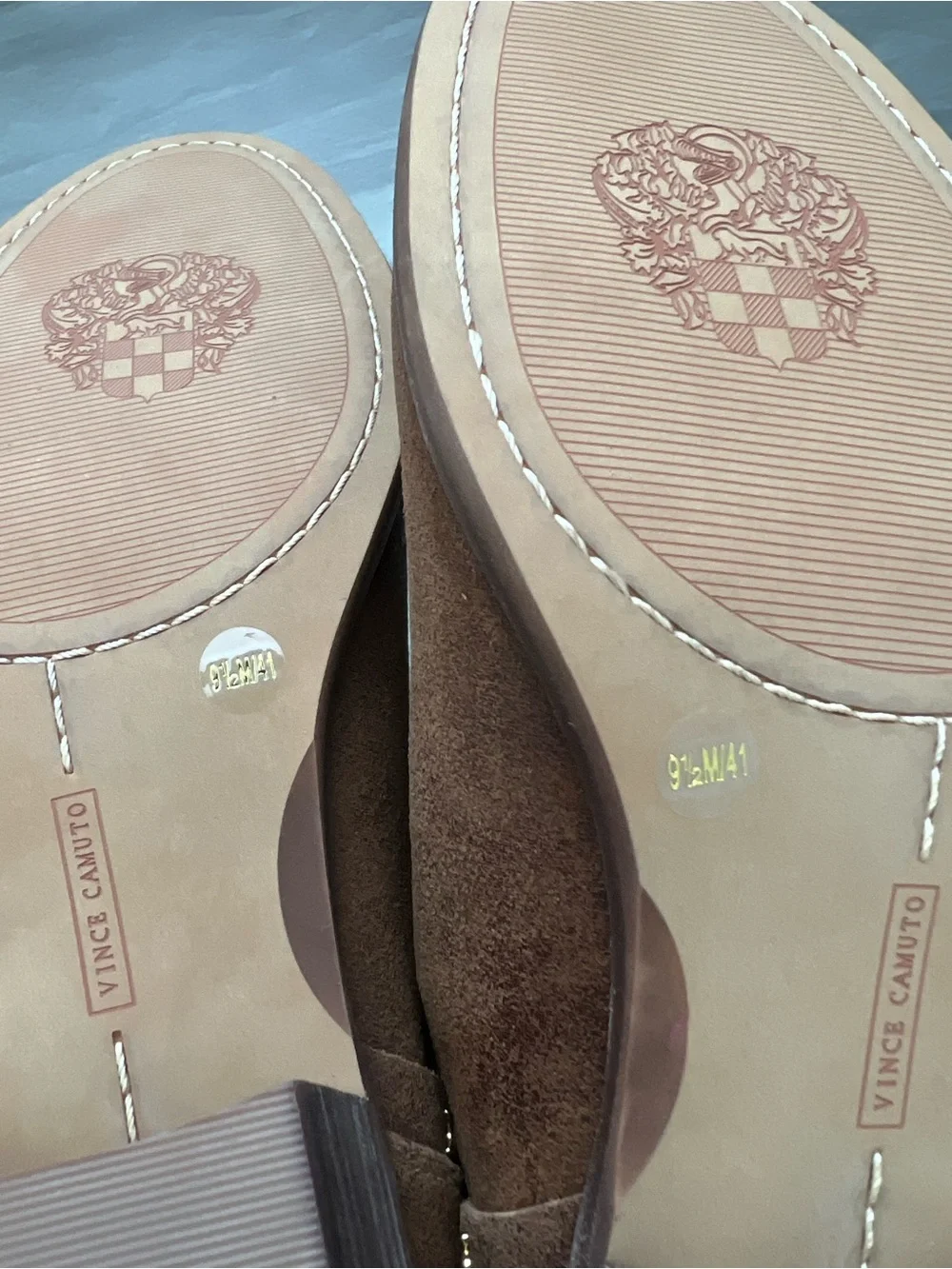 Vince Camuto Brown Suede Studded Cutout Ankle Booties Women’s 9.5 Western Boho
